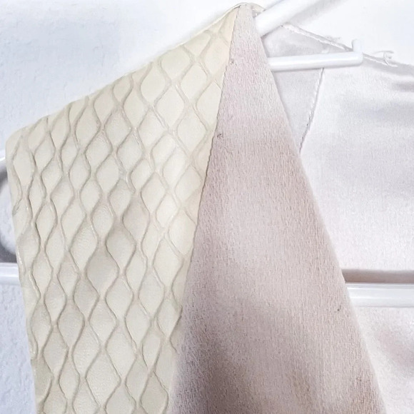 Cushnie Et Ochs‎ Fishnet Leather & Wool Crepe Paneled Dress Ivory Size 6 - Picture 9 of 10